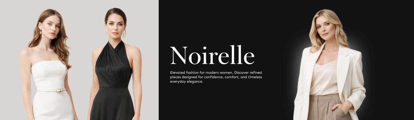 Noirelle fashion e-commerce app main project visual
